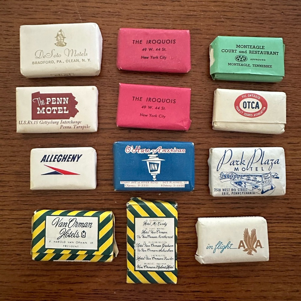 Historic Hotel Airline Soap Lot 12 Bars The Iroquois NYC Am. Airlines Van Orman